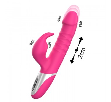 Rabbit thrusting vibrator
