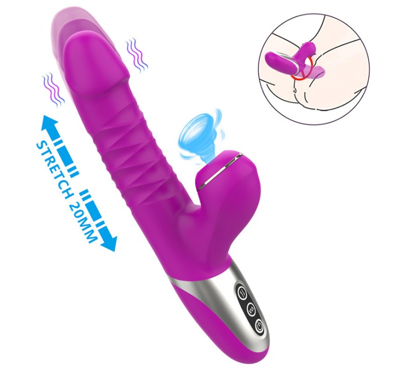 Sucking thrusting vibrator