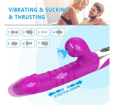 Sucking thrusting vibrator